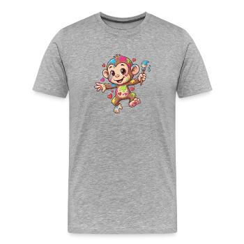 Colorful Malaffe - Men's Premium Organic T-Shirt - heather grey - Front - Damien (186cm)