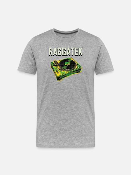 Raggatek Turntable Jamaica - Men's Premium Organic T-Shirt - heather grey