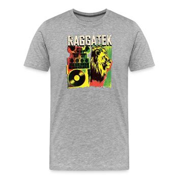 Raggatek Dub Reggae - T-shirt bio Premium Homme - gris chiné - Devant - Damien (186cm)