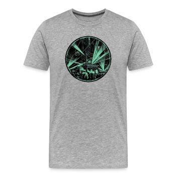 Techno Generation Electro - T-shirt bio Premium Homme - gris chiné - Devant - Damien (186cm)