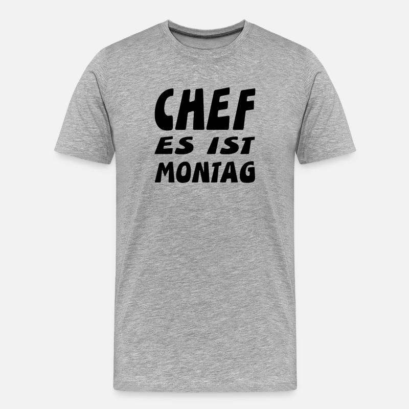 Chef - Männer Premium Bio T-Shirt - Grau meliert