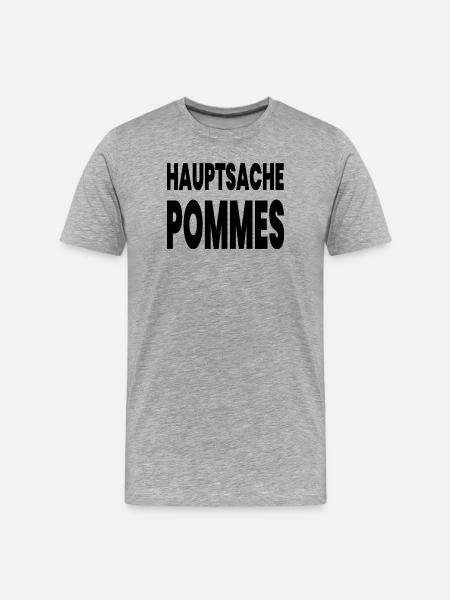 Pommes - Männer Premium Bio T-Shirt - Grau meliert