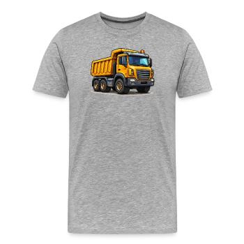 Camion-benne de véhicule de chantier - T-shirt bio Premium Homme - gris chiné - Devant - Damien (186cm)