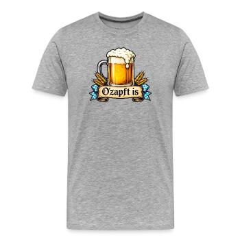 O’zapft est – proverbe bavarois - T-shirt bio Premium Homme - gris chiné - Devant - Damien (186cm)