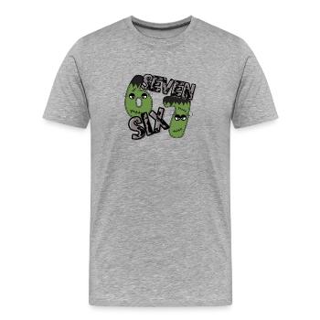six sept - T-shirt bio Premium Homme - gris chiné - Devant - Damien (186cm)