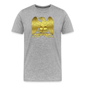 Napoleon Golden Imperial Eagle Crest - Men's Premium Organic T-Shirt - heather grey - Front - Damien (186cm)