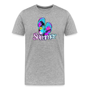 Summer Flip Flop - Men's Premium Organic T-Shirt - heather grey - Front - Damien (186cm)