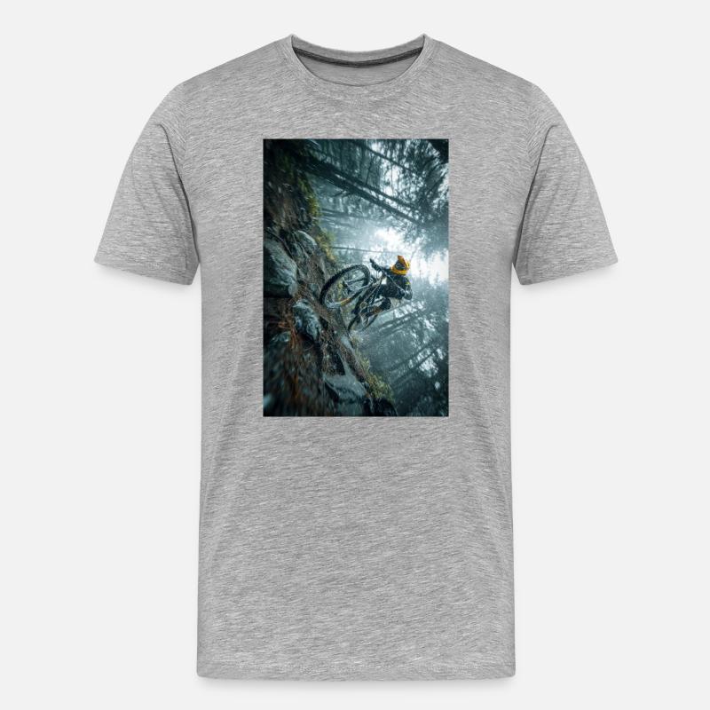Winterwald-MTB-Quest - Männer Premium Bio T-Shirt - Grau meliert