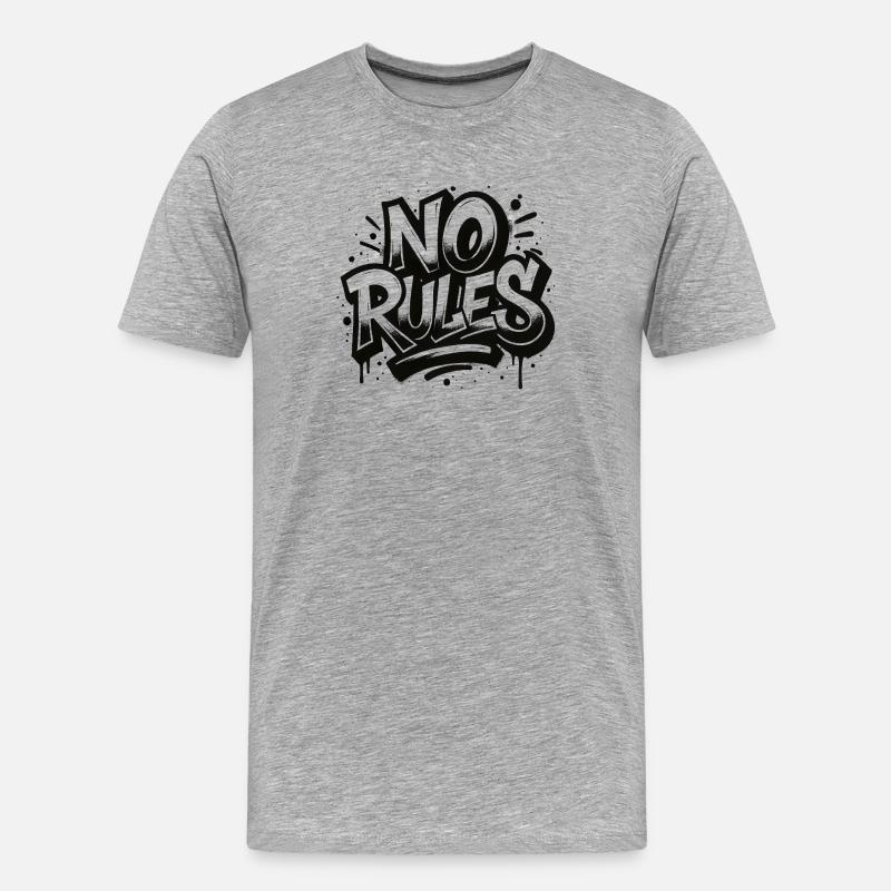 Keine Regeln Graffiti Design - Männer Premium Bio T-Shirt - Grau meliert