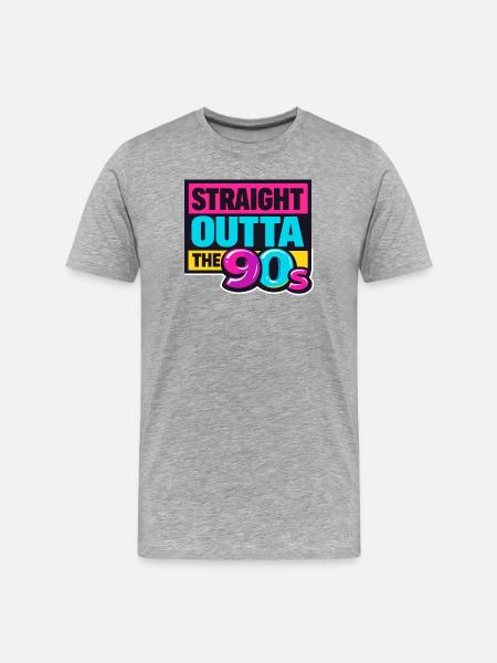 Straight Outta The 90s Neon - Men's Premium Organic T-Shirt - heather grey