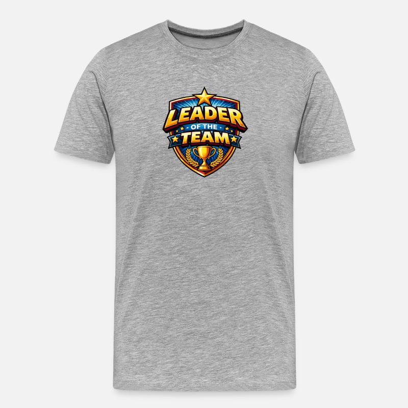 Teamleader der Mannschaft - Männer Premium Bio T-Shirt - Grau meliert