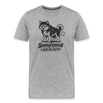 Manchmal bin ich einfach nur ein furzender Hund. - Männer Premium Bio T-Shirt - Grau meliert - Vorne - Damien (186cm)