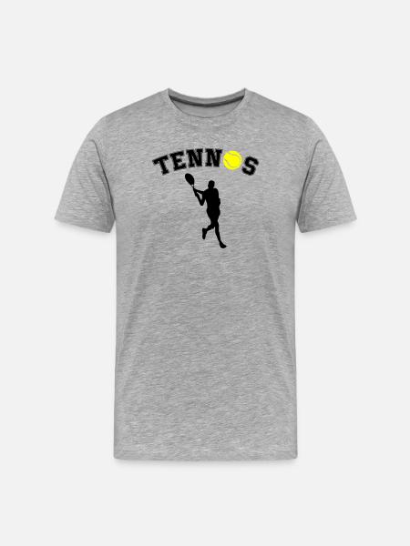 Tennis Ball Night Silhouette - Men's Premium Organic T-Shirt - heather grey