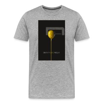Creativity Loves Pressure Minimalist Poster - Men's Premium Organic T-Shirt - heather grey - Front - Damien (186cm)