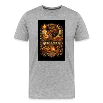 Rituel du Feu Afrohème - T-shirt bio Premium Homme - gris chiné - Devant - Damien (186cm)