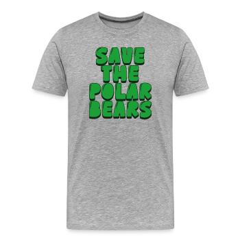 Rettet die Eisbären - Männer Premium Bio T-Shirt - Grau meliert - Vorne - Damien (186cm)