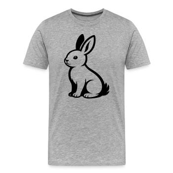 Hase - Männer Premium Bio T-Shirt - Grau meliert - Vorne - Damien (186cm)