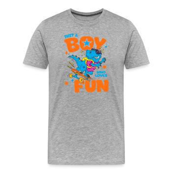 Just A Boy Who Loves Fun Funny Shirt Kid - Men's Premium Organic T-Shirt - heather grey - Front - Damien (186cm)