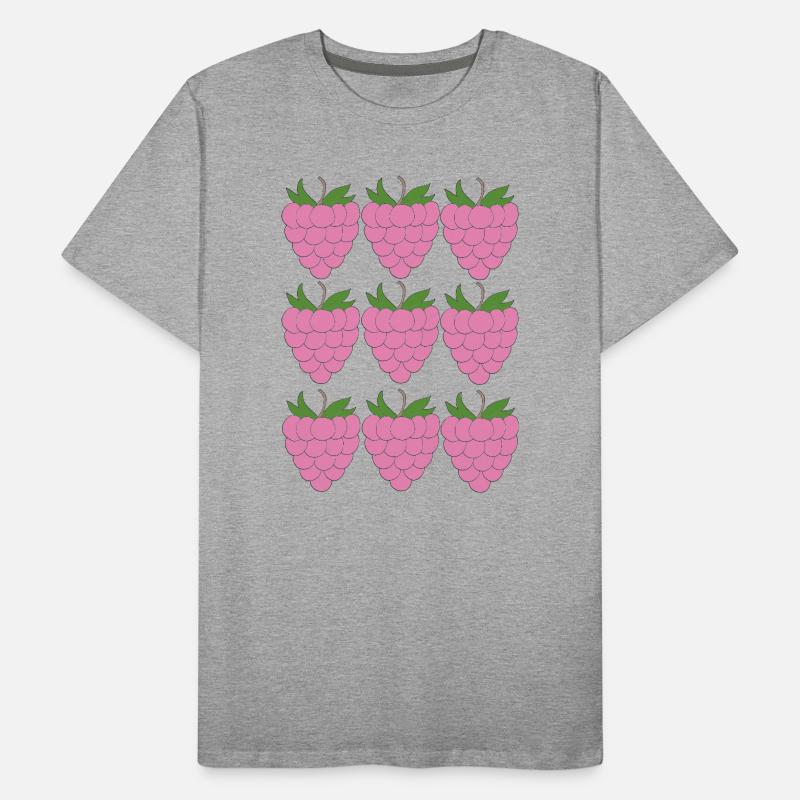 Raspberry Grid Pattern Men's Premium Organic T-Shirt