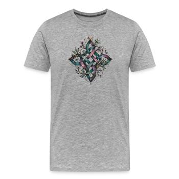Witch's Knot - Men's Premium Organic T-Shirt - heather grey - Front - Damien (186cm)