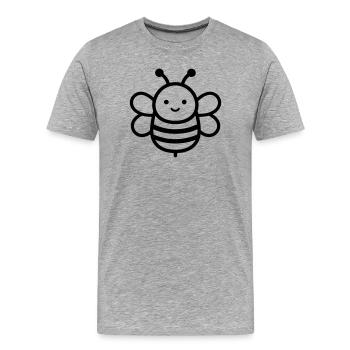 Biene - Männer Premium Bio T-Shirt - Grau meliert - Vorne - Damien (186cm)