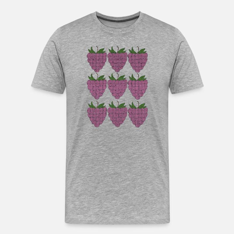 raspberry pattern textile - Men's Premium Organic T-Shirt - heather grey