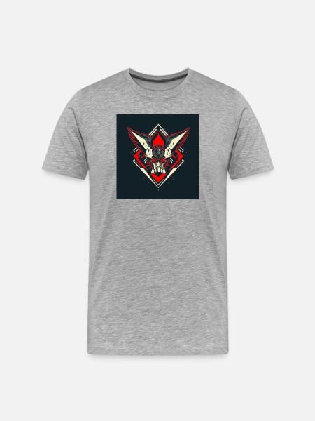 Schädel Warrior Emblem - Men's Premium Organic T-Shirt - heather grey