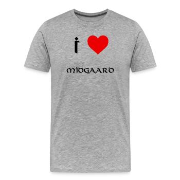 Ich liebe Midgaard - Männer Premium Bio T-Shirt - Grau meliert - Vorne - Damien (186cm)