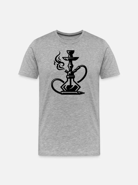 Shisha Hookah - Männer Premium Bio T-Shirt - Grau meliert