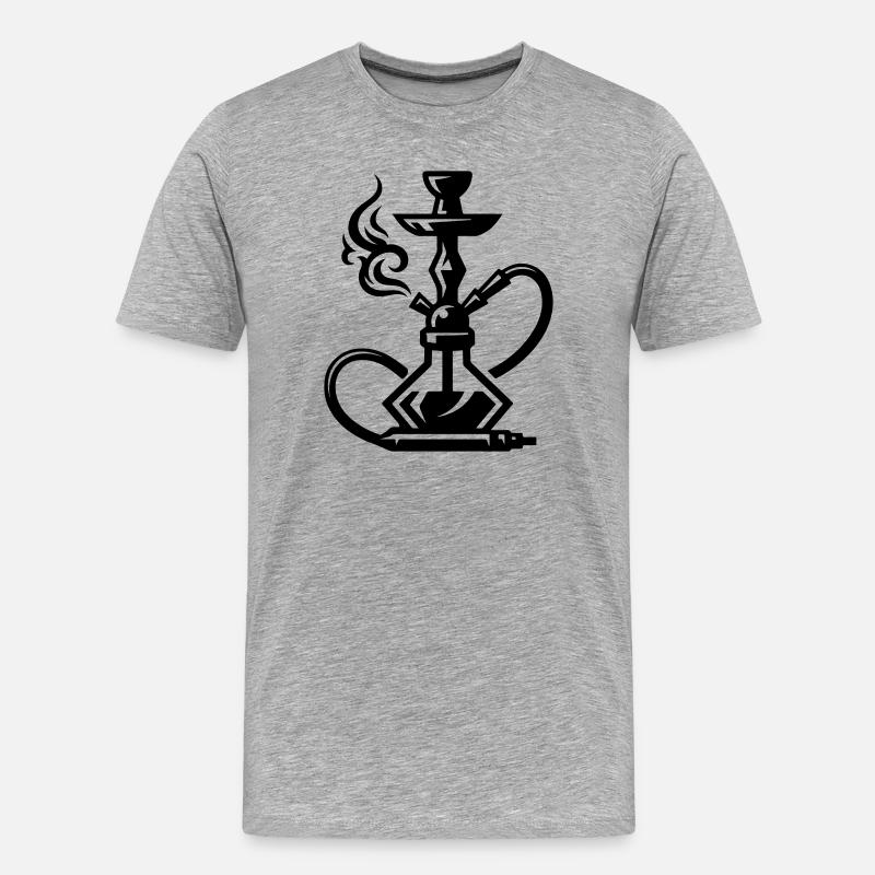 Shisha Hookah - Männer Premium Bio T-Shirt - Grau meliert