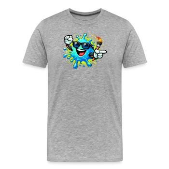 Cheerful Paint Splash with Sunglasses - Men's Premium Organic T-Shirt - heather grey - Front - Damien (186cm)