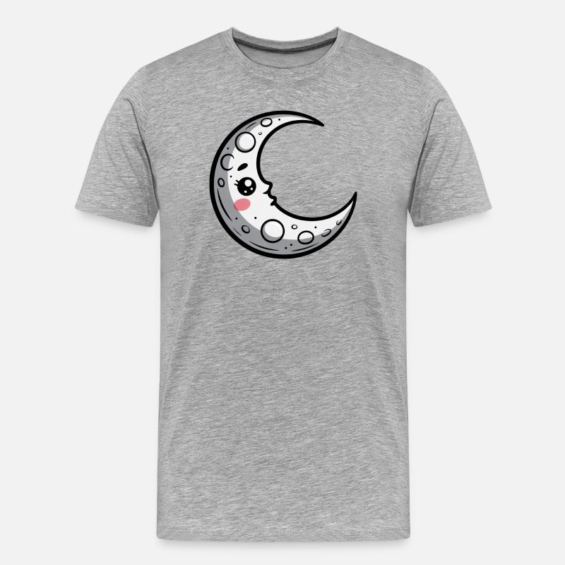 Mond - Männer Premium Bio T-Shirt - Grau meliert