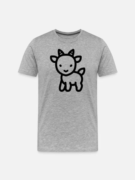chèvre - T-shirt bio Premium Homme - gris chiné