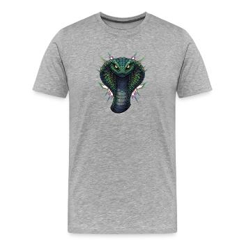 Cobra head with neon spikes - Men's Premium Organic T-Shirt - heather grey - Front - Damien (186cm)