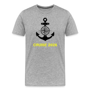 Cruise 2026 Anchor Compass - Men's Premium Organic T-Shirt - heather grey - Front - Damien (186cm)