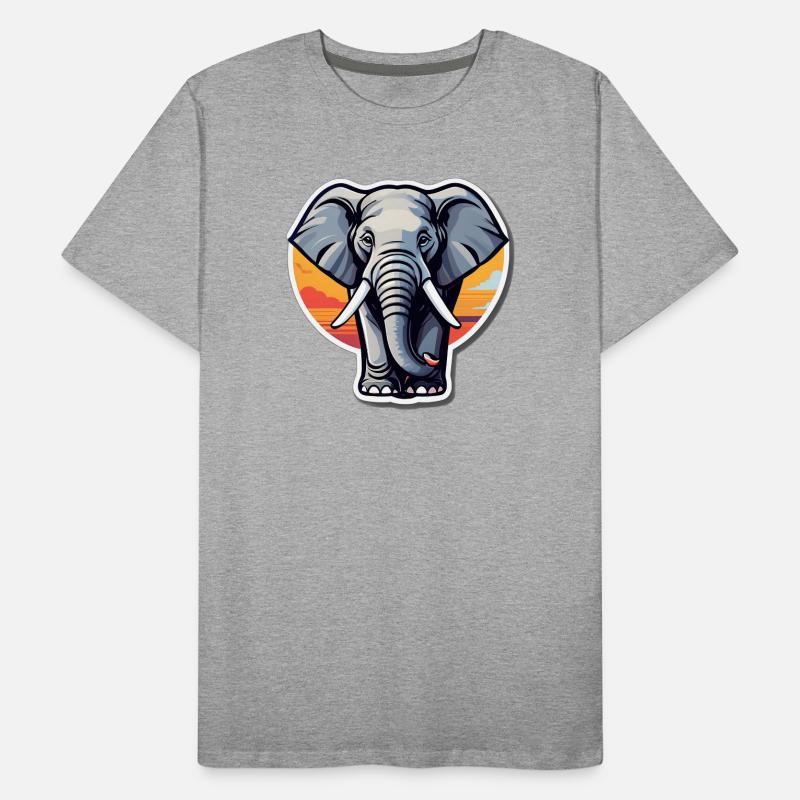 Éléphant coucher soleil sticker T-shirt bio Premium Homme