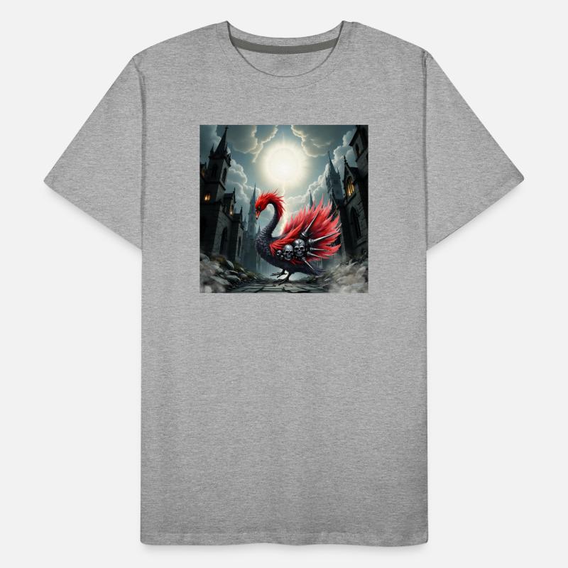 Gothic phoenix with skulls Men's Premium Organic T-Shirt