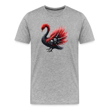 Shadow Raven with Skulls and Spikes - Men's Premium Organic T-Shirt - heather grey - Front - Damien (186cm)
