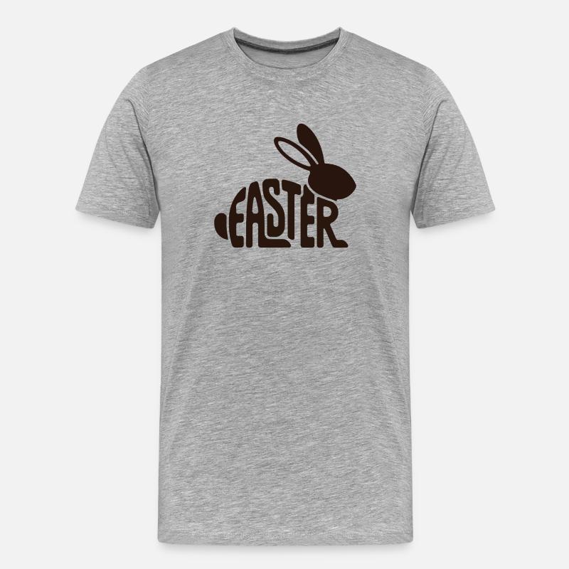 Osterhase Typo-Form - Männer Premium Bio T-Shirt - Grau meliert