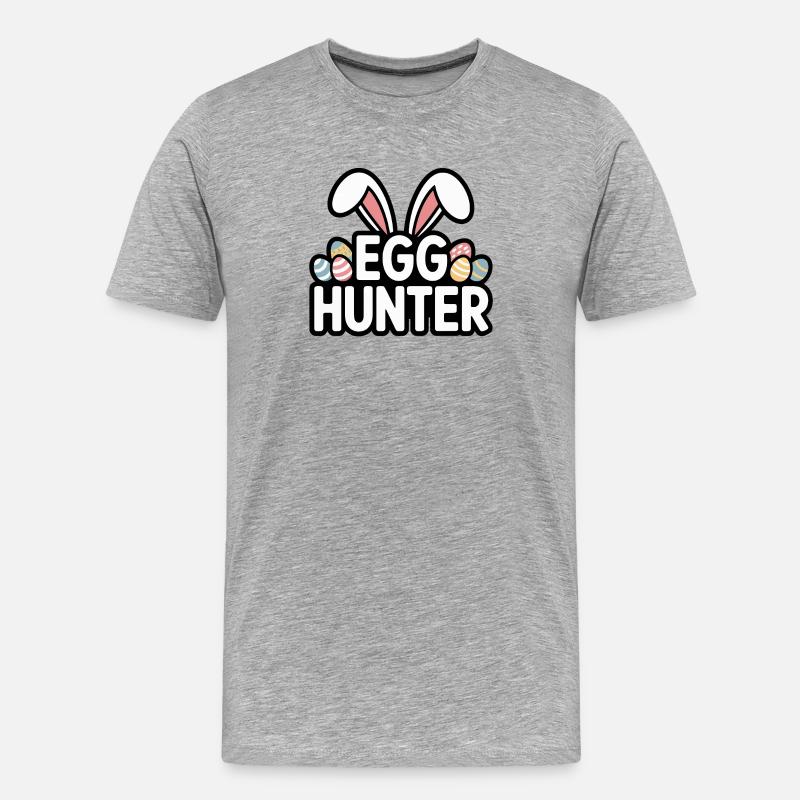Ei Jäger Hase – Ostern Design - Männer Premium Bio T-Shirt - Grau meliert