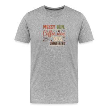 Messy Bun, Coffee Won - Men's Premium Organic T-Shirt - heather grey - Front - Damien (186cm)
