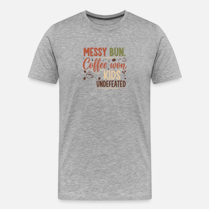 Unordentliches Brötchen, Kaffee gewonnen - Männer Premium Bio T-Shirt - Grau meliert