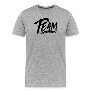 Team - Männer Premium Bio T-Shirt - Grau meliert - Vorne - Damien (186cm)