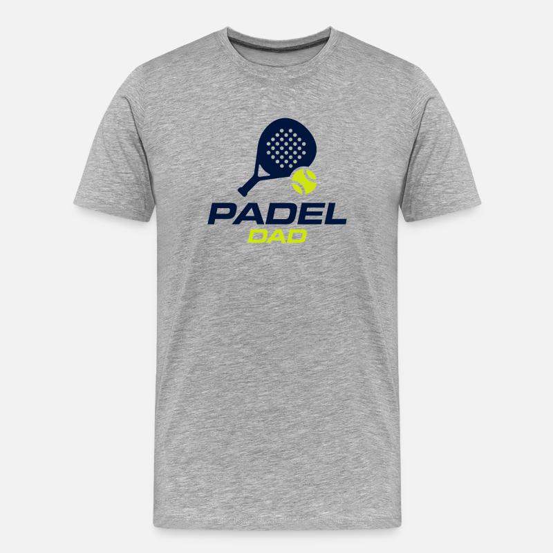 Padel-Papa lustiges Padel-Geschenkhemd - Männer Premium Bio T-Shirt - Grau meliert