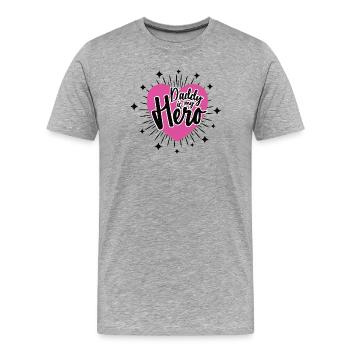 DADDY IS MY HERO Best Dad Dad Dad - Men's Premium Organic T-Shirt - heather grey - Front - Damien (186cm)