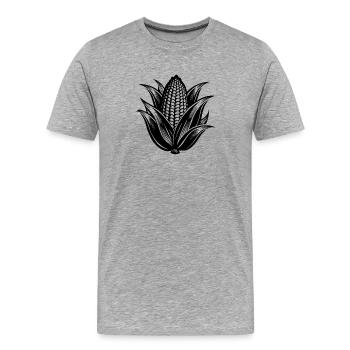 Maïs - T-shirt bio Premium Homme - gris chiné - Devant - Damien (186cm)