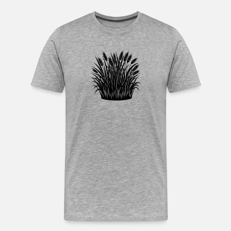 Gras - Männer Premium Bio T-Shirt - Grau meliert