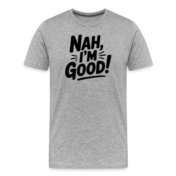 Non, ça va ! - T-shirt bio Premium Homme - gris chiné - Devant - Damien (186cm)