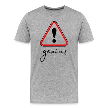 Minimalistisches rotes Dreieck - Männer Premium Bio T-Shirt - Grau meliert - Vorne - Damien (186cm)