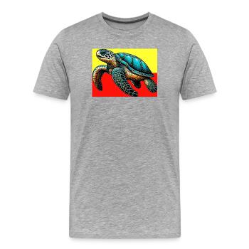 turtle - Men's Premium Organic T-Shirt - heather grey - Front - Damien (186cm)